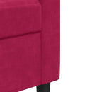 3-personers sofa 180 cm fløjl vinrød