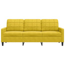 3-personers sofa 180 cm velour gul