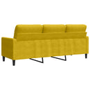 3-personers sofa 180 cm velour gul