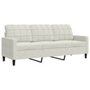 3-personers sofa 180 cm fløjl cremefarvet