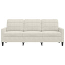 3-personers sofa 180 cm fløjl cremefarvet