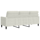3-personers sofa 180 cm fløjl cremefarvet