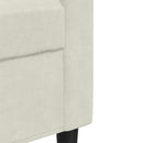 3-personers sofa 180 cm fløjl cremefarvet