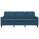 3-personers sofa 180 cm velour blå