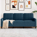 3-personers sofa 180 cm velour blå