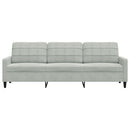 3-personers sofa 210 cm fløjl lysegrå