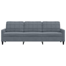 3-personers sofa 210 cm fløjl mørkegrå
