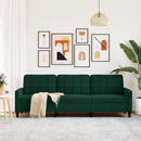 3-personers sofa 210 cm fløjl mørkegrøn