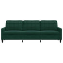 3-personers sofa 210 cm fløjl mørkegrøn