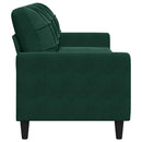 3-personers sofa 210 cm fløjl mørkegrøn