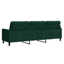 3-personers sofa 210 cm fløjl mørkegrøn