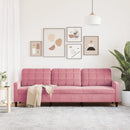 3-personers sofa 210 cm fløjl lyserød
