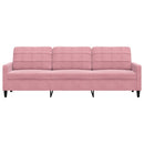 3-personers sofa 210 cm fløjl lyserød