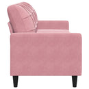 3-personers sofa 210 cm fløjl lyserød