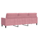 3-personers sofa 210 cm fløjl lyserød