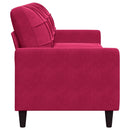 3-personers sofa 210 cm fløjl vinrød
