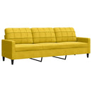 3-personers sofa 210 cm fløjl gul