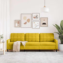 3-personers sofa 210 cm fløjl gul