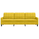 3-personers sofa 210 cm fløjl gul