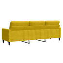 3-personers sofa 210 cm fløjl gul