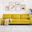 3-personers sofa 210 cm fløjl gul