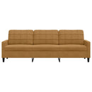 3-personers sofa 210 cm fløjl brun