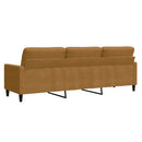 3-personers sofa 210 cm fløjl brun