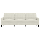 3-personers sofa 210 cm fløjl cremefarvet