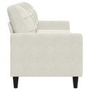 3-personers sofa 210 cm fløjl cremefarvet