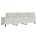 3-personers sofa 210 cm fløjl cremefarvet