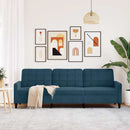 3-personers sofa 210 cm velour blå