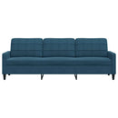 3-personers sofa 210 cm velour blå