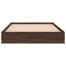 sengeramme 75x190 cm uden madras konstrueret træ brunt eg
