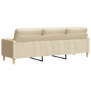 3-personers sofa med pyntepuder 210 cm stof cremefarvet