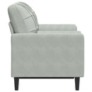 2-personers sofa med pyntepuder 120 cm velour lysegrå