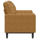 2-personers sofa med pyntepuder 120 cm velour brun