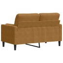 2-personers sofa med pyntepuder 120 cm velour brun