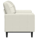 2-personers sofa med pyntepuder 120 cm velour cremefarvet