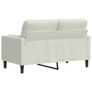 2-personers sofa med pyntepuder 120 cm velour cremefarvet