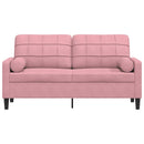 2-personers sofa med pyntepuder 140 cm velour pink
