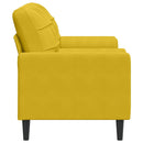 2-personers sofa med pyntepuder 140 cm velour gul