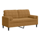 2-personers sofa med pyntepuder 140 cm velour brun