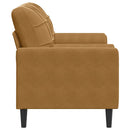 2-personers sofa med pyntepuder 140 cm velour brun
