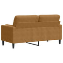 2-personers sofa med pyntepuder 140 cm velour brun