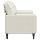 2-personers sofa med pyntepuder 140 cm velour cremefarvet