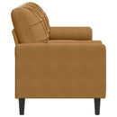 3-personers sofa med pyntepuder 180 cm velour brun