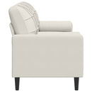 3-personers sofa med pyntepuder 180 cm velour cremefarvet