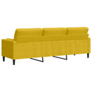 3-personers sofa med pyntepuder 210 cm fløjl gul