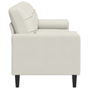 3-personers sofa med pyntepuder 210 cm velour cremefarvet