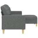 3-personers sofa med fodskammel 210 cm stof Mørkegrå